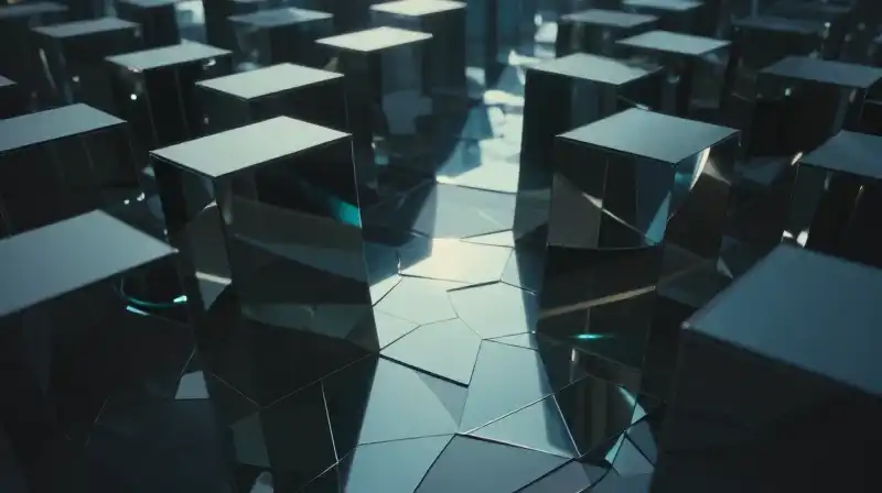 A clear path emerges through shattered mirrors and dark shadows