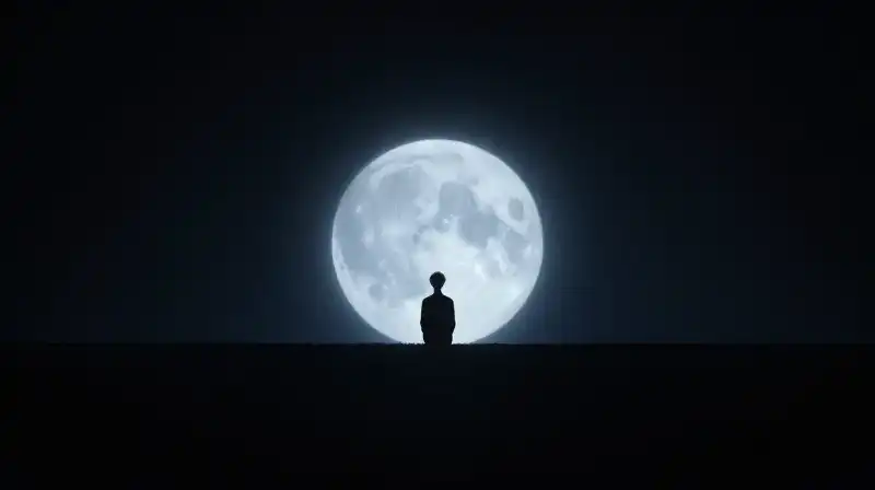 A lone silhouette reaches for a glowing, fragile sphere