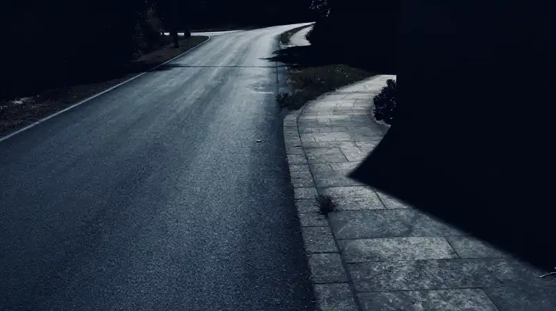 Two paths diverge: one clear road, one winding shadow